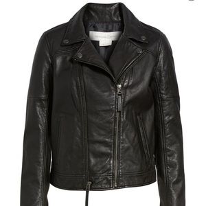 Treasure & Bond Black Leather Biker Jacket